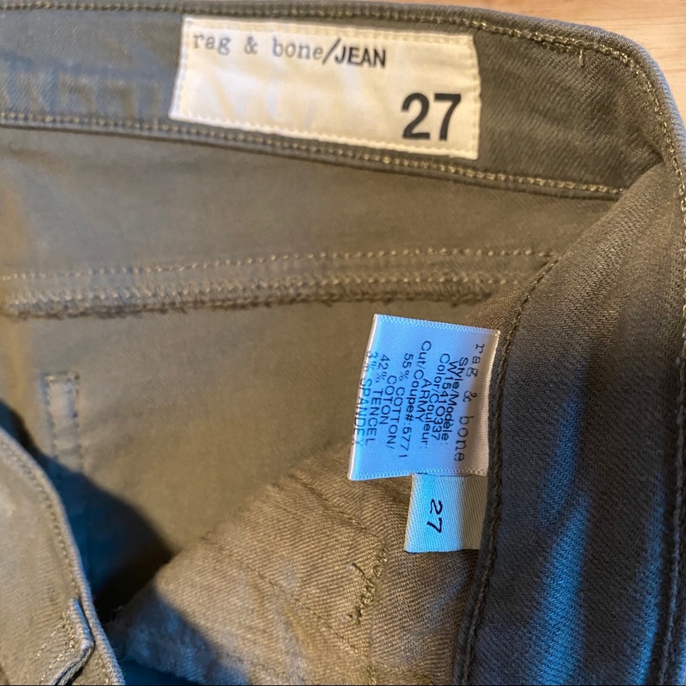 Rag And Bone Army Green Denim Size 27 - image 2
